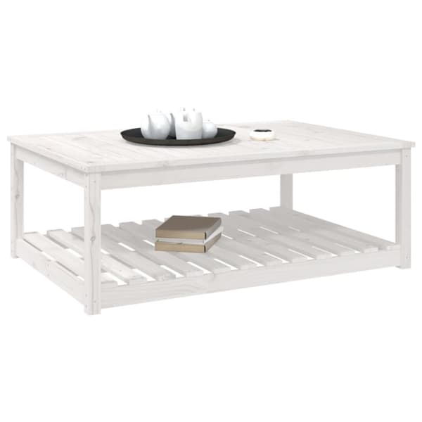 vidaXL havebord 121x82,5x45 cm massivt fyrretræ hvid - Haveborde