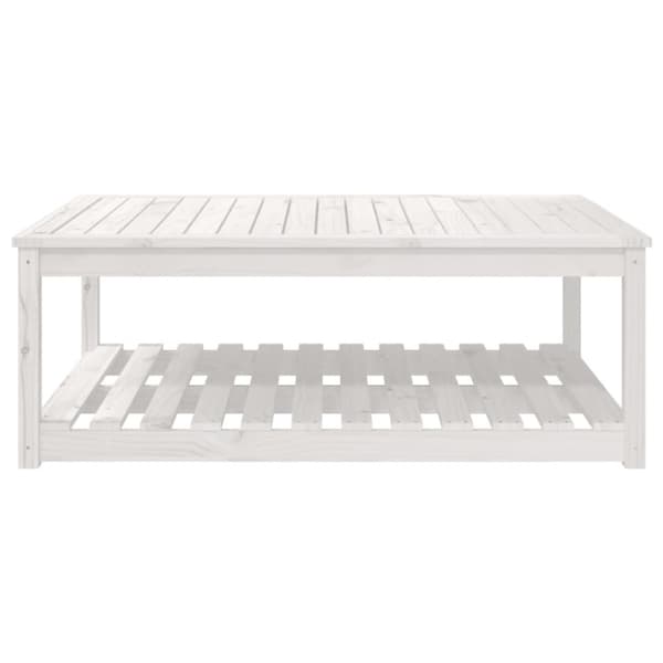 vidaXL havebord 121x82,5x45 cm massivt fyrretræ hvid - Haveborde