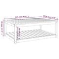 Miniatyrbillede 9 af 9: vidaXL havebord 121x82,5x45 cm massivt fyrretræ hvid -  Haveborde