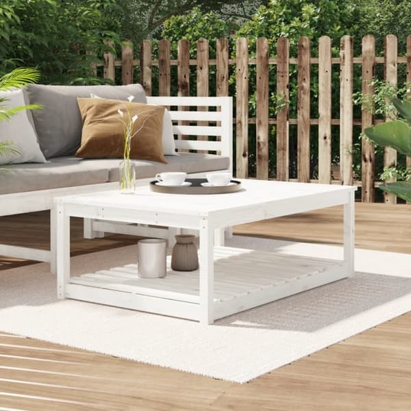 vidaXL havebord 121x82,5x45 cm massivt fyrretræ hvid -  Haveborde