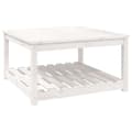 Miniatyrbillede 3 af 9: vidaXL havebord 82,5x82,5x45 cm massivt fyrretræ hvid -  Haveborde