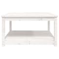 Miniatyrbillede 7 af 9: vidaXL havebord 82,5x82,5x45 cm massivt fyrretræ hvid -  Haveborde