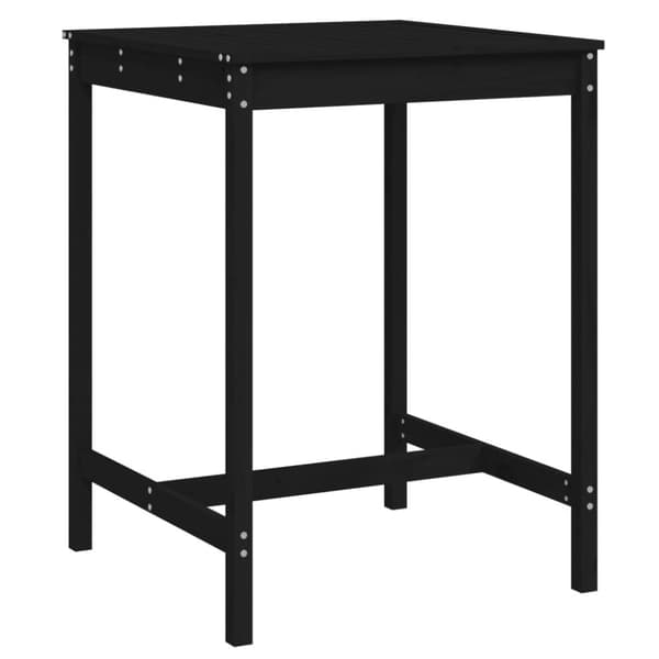 vidaXL Trädgårdsbord svart 82,5x82,5x110 cm massiv furu - Utebord