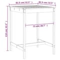 Miniatyrbild 8 av 8: vidaXL Trädgårdsbord svart 82,5x82,5x110 cm massiv furu -  Utebord