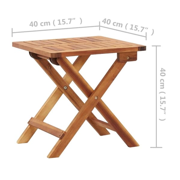 vidaXL Kokoontaittuva puutarhan sohvapöytä 40x40x40cm täysi akaasiapuu - Ulkopöydät