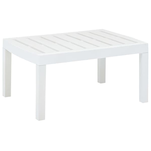 vidaXL Trädgårdsbord vit 78x55x38 cm plast - Utebord
