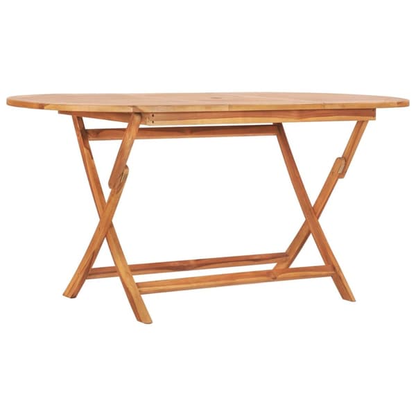 vidaXL Hopfällbart trädgårdsbord 160x80x75 cm massivt teakträ -  Utebord