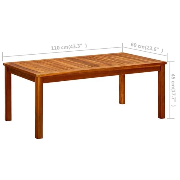vidaXL Trädgårdsbord 110x60x45 cm massivt akaciaträ - Utebord