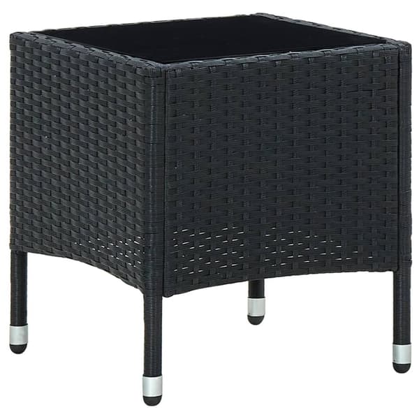 vidaXL Trädgårdsbord svart 40x40x45 cm konstrotting - Utebord
