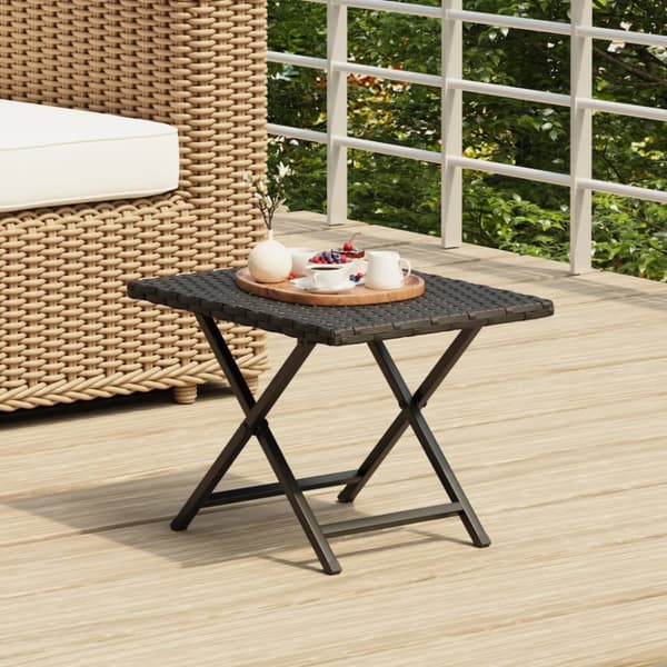 vidaXL foldbart bord 45x35x32 cm polyrattan sort -  Haveborde