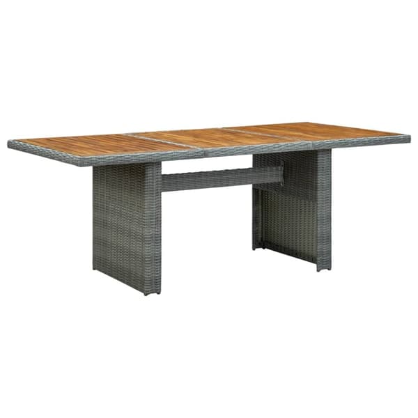 vidaXL havebord polyrattan og massivt akacietræ lysegrå - Haveborde