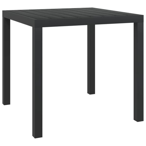 vidaXL Puutarhapöytä musta 80x80x74 cm alumiini ja WPC -  Ulkopöydät