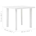 Miniatyrbillede 6 af 6: vidaXL havebord 80 x 75 x 72 cm plastik hvid -  Haveborde