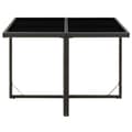 Miniatyrbillede 3 af 6: vidaXL havebord 109x107x74 cm polyrattan og glas sort -  Haveborde