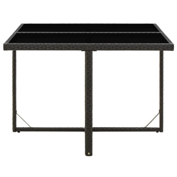 vidaXL havebord 109x107x74 cm polyrattan og glas sort - Haveborde