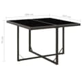 Miniatyrbillede 6 af 6: vidaXL havebord 109x107x74 cm polyrattan og glas sort -  Haveborde