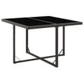 Miniatyrbillede 1 af 6: vidaXL havebord 109x107x74 cm polyrattan og glas sort -  Haveborde