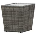 Miniatyrbillede 5 af 7: vidaXL tebord 41,5x41,5x43 cm hærdet glas og polyrattan grå -  Haveborde