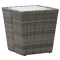 Miniatyrbillede 2 af 7: vidaXL tebord 41,5x41,5x43 cm hærdet glas og polyrattan grå -  Haveborde