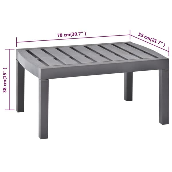 vidaXL havebord 78x55x38 cm plastik mokkafarvet - Haveborde