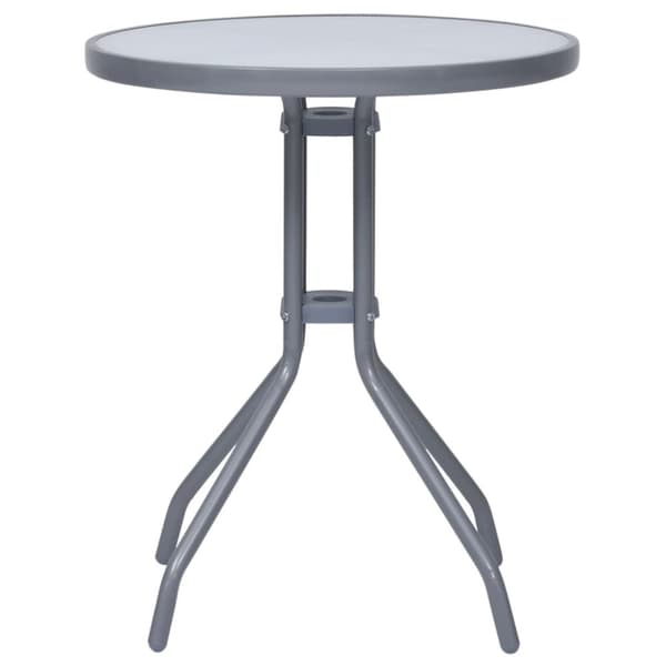 vidaXL havebord 60 cm stål og glas lysegrå - Haveborde