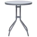 Miniatyrbillede 3 af 6: vidaXL havebord 60 cm stål og glas lysegrå -  Haveborde