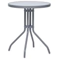 Miniatyrbillede 1 af 6: vidaXL havebord 60 cm stål og glas lysegrå -  Haveborde