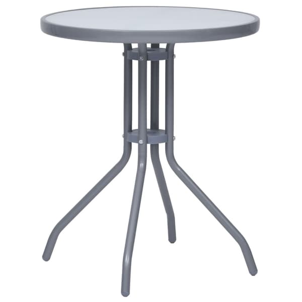 vidaXL havebord 60 cm stål og glas lysegrå -  Haveborde