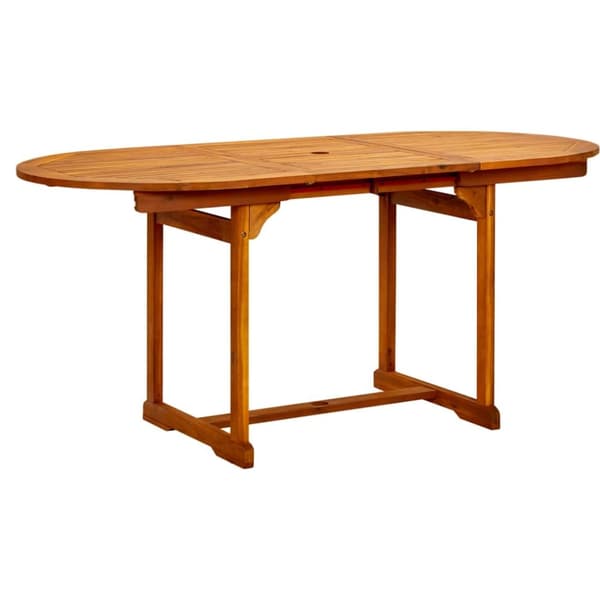 vidaXL Puutarharuokapöytä (120-170)x80x75 cm täysi akaasiapuu -  Ulkopöydät