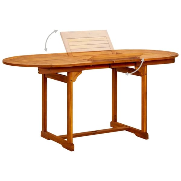 vidaXL Puutarharuokapöytä (120-170)x80x75 cm täysi akaasiapuu -  Ulkopöydät