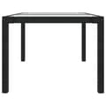 Miniatyrbillede 5 af 6: vidaXL havebord 150x90x75 cm hærdet glas og polyrattan sort -  Haveborde