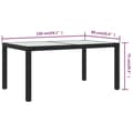 Miniatyrbillede 6 af 6: vidaXL havebord 150x90x75 cm hærdet glas og polyrattan sort -  Haveborde
