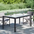 Miniatyrbillede 1 af 6: vidaXL havebord 150x90x75 cm hærdet glas og polyrattan sort -  Haveborde
