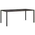Miniatyrbillede 3 af 7: vidaXL havebord 190x90x75 cm hærdet glas og polyrattan brun -  Haveborde