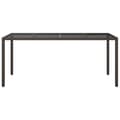 Miniatyrbillede 4 af 7: vidaXL havebord 190x90x75 cm hærdet glas og polyrattan brun -  Haveborde
