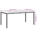 Miniatyrbillede 7 af 7: vidaXL havebord 190x90x75 cm hærdet glas og polyrattan brun -  Haveborde