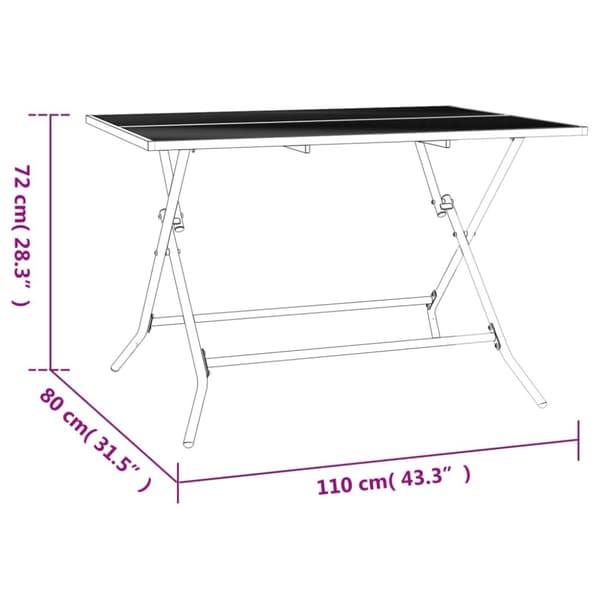 vidaXL foldbart havebord 110x80x72 cm stål og meshstof antracitgrå - Haveborde