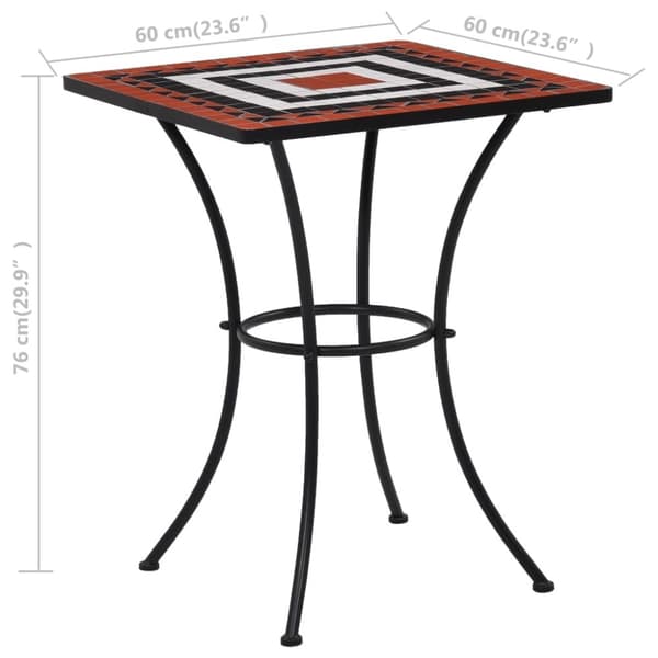 vidaXL Mosaikbord terrakotta och vit 60 cm keramik -  Utebord