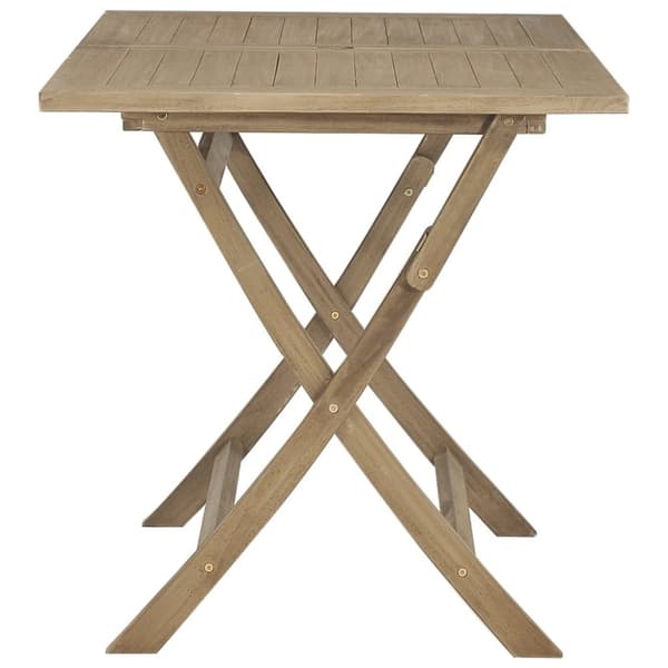 vidaXL Kokoontaittuva puutarhapöytä harmaa 120x70x75 cm täysi tiikki -  Ulkopöydät