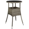 Miniatyrbillede 3 af 7: vidaXL havebord Ø60x75 cm hærdet glas og polyrattan grå -  Haveborde