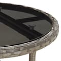 Miniatyrbillede 6 af 7: vidaXL havebord Ø60x75 cm hærdet glas og polyrattan grå -  Haveborde
