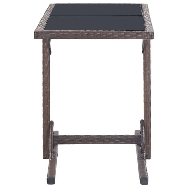 vidaXL havebord 110 x 53 x 72 cm brun glas og poliratanas - Haveborde