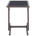 Miniatyrbillede 4 af 7: vidaXL havebord 110 x 53 x 72 cm brun glas og poliratanas -  Haveborde