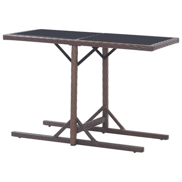 vidaXL havebord 110 x 53 x 72 cm brun glas og poliratanas -  Haveborde
