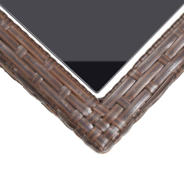 vidaXL havebord 110 x 53 x 72 cm brun glas og poliratanas - Haveborde