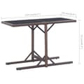 Miniatyrbillede 7 af 7: vidaXL havebord 110 x 53 x 72 cm brun glas og poliratanas -  Haveborde
