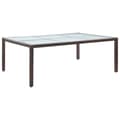 Pikkukuva 2 / 6: vidaXL Ulkoruokapöytä ruskea 200x150x74 cm polyrottinki -  Ulkopöydät