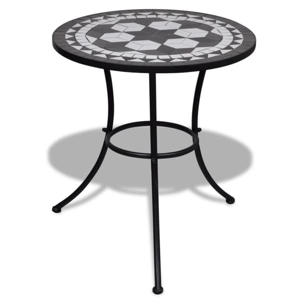 vidaXL Bistropöytä musta ja valkoinen 60 cm mosaiikki -  Ulkopöydät