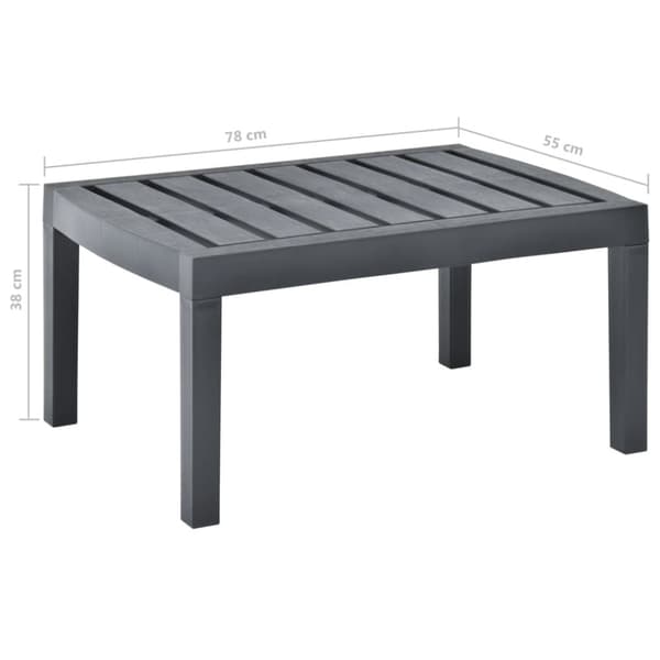 vidaXL havebord 78x55x38 cm plastik antracitgrå -  Haveborde
