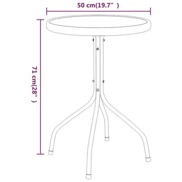 vidaXL Trädgårdsbord Ø50x71 cm stål antracit - Utebord